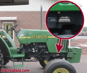 John Deere 5310 serial number location