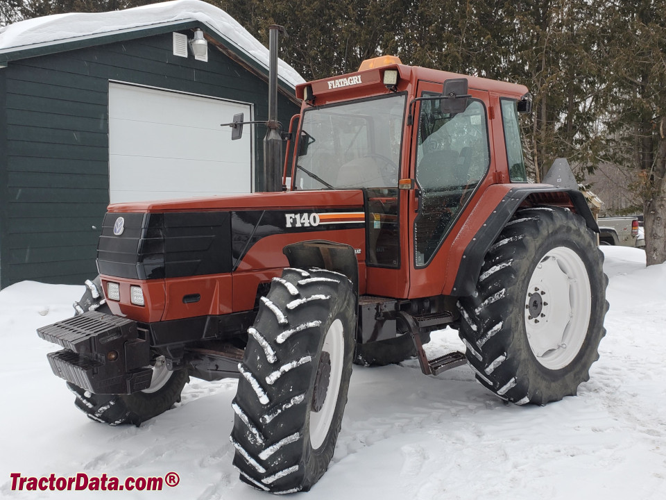 Fiat F140 row-crop tractor.