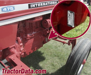International Harvester 475 serial number location