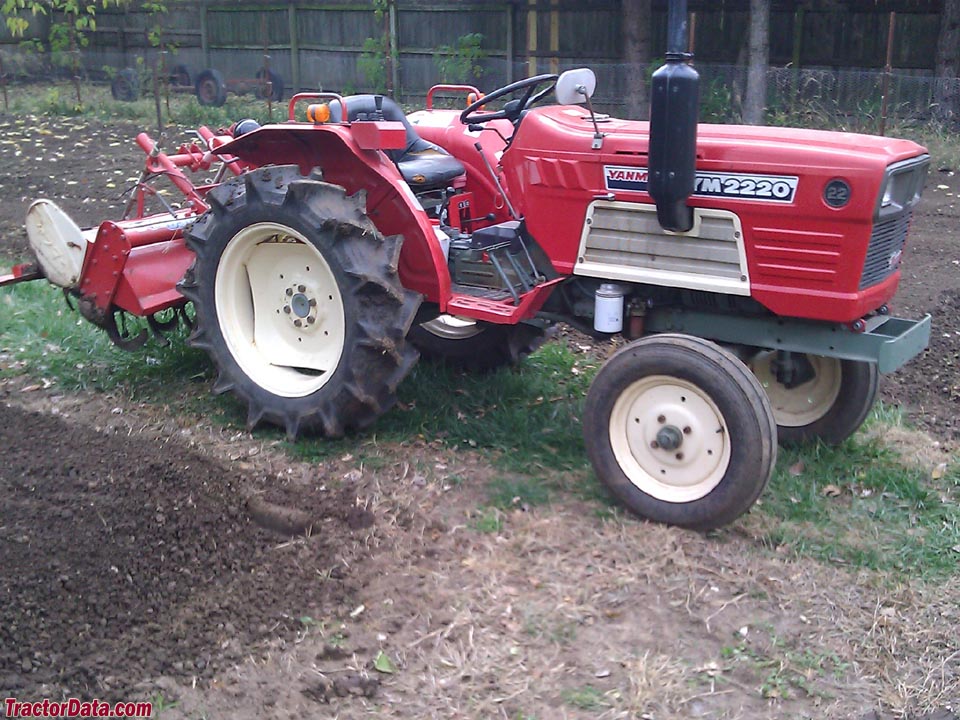 Yanmar YM2220 two-wheel drive tractor with tiller.