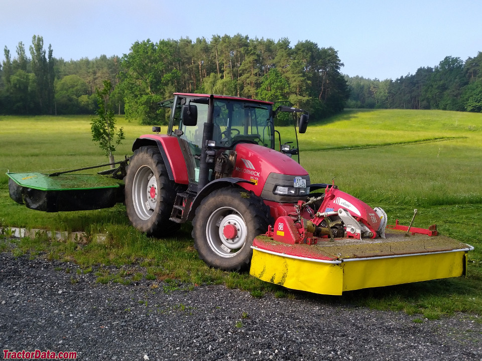 McCormick MC115 with disc mowers, right side.