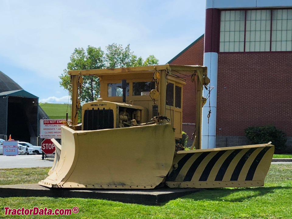 Caterpillar Diesel Forty crawler with snow plows.
