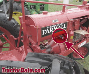 Farmall F-14 serial number location