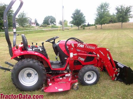 TYM T233 with center-mount mower and front loader