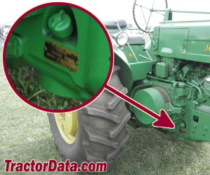 John Deere 70 Standard serial number location