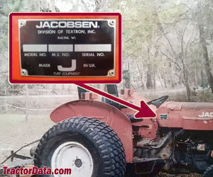 Jacobsen G20D serial number location