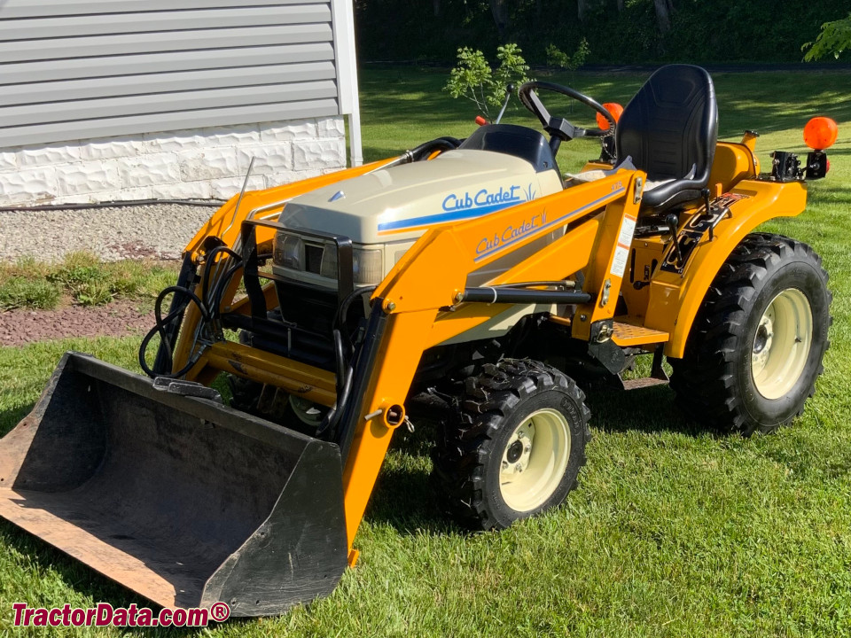Cub Cadet 7200 compact utility tractor with front-end loader, left side.