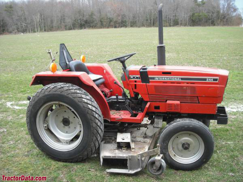 International 244 with center-mount mower.