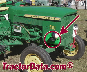 John Deere 510 serial number location