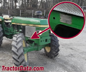 John Deere 1950 serial number location