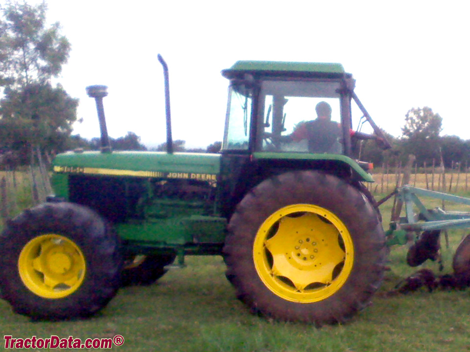 John Deere 3650 utility tractor, left side.