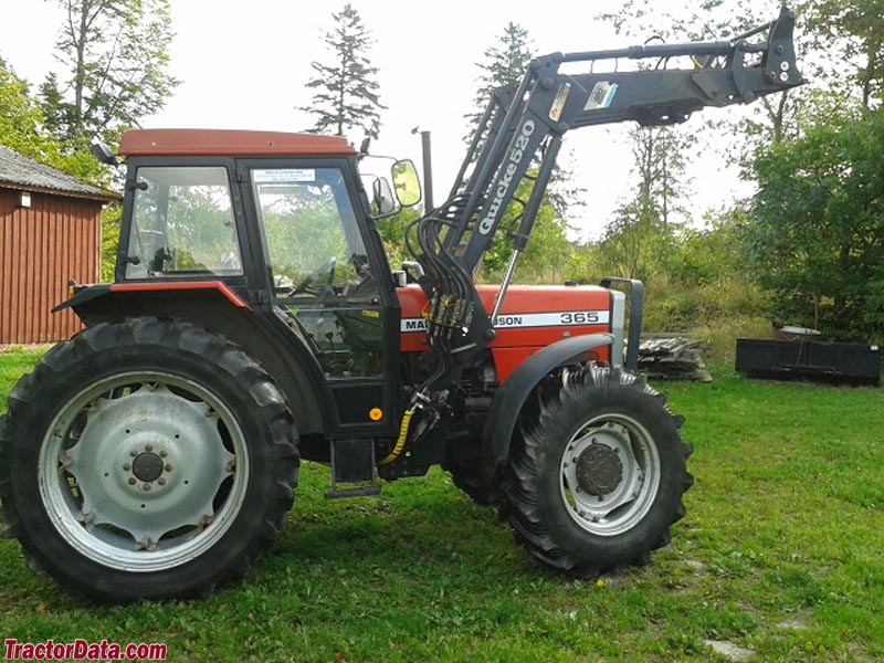 Massey Ferguson 365 with after-market loader.