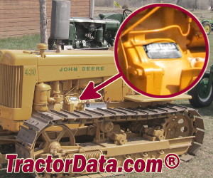 John Deere 430C serial number location