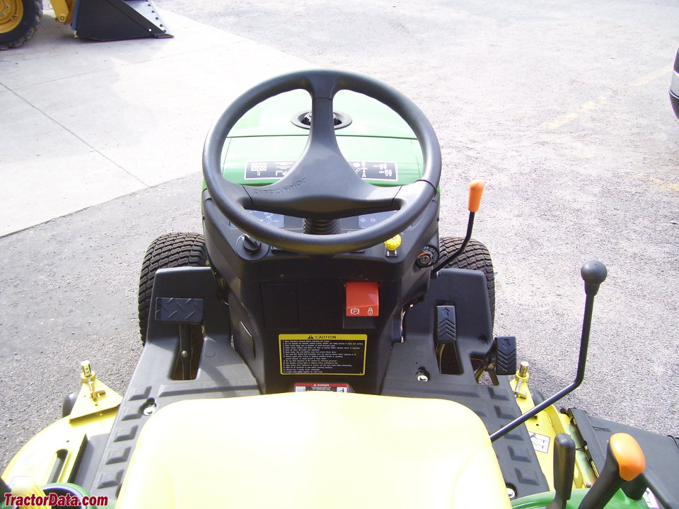 John Deere 2305 operator station and controls.