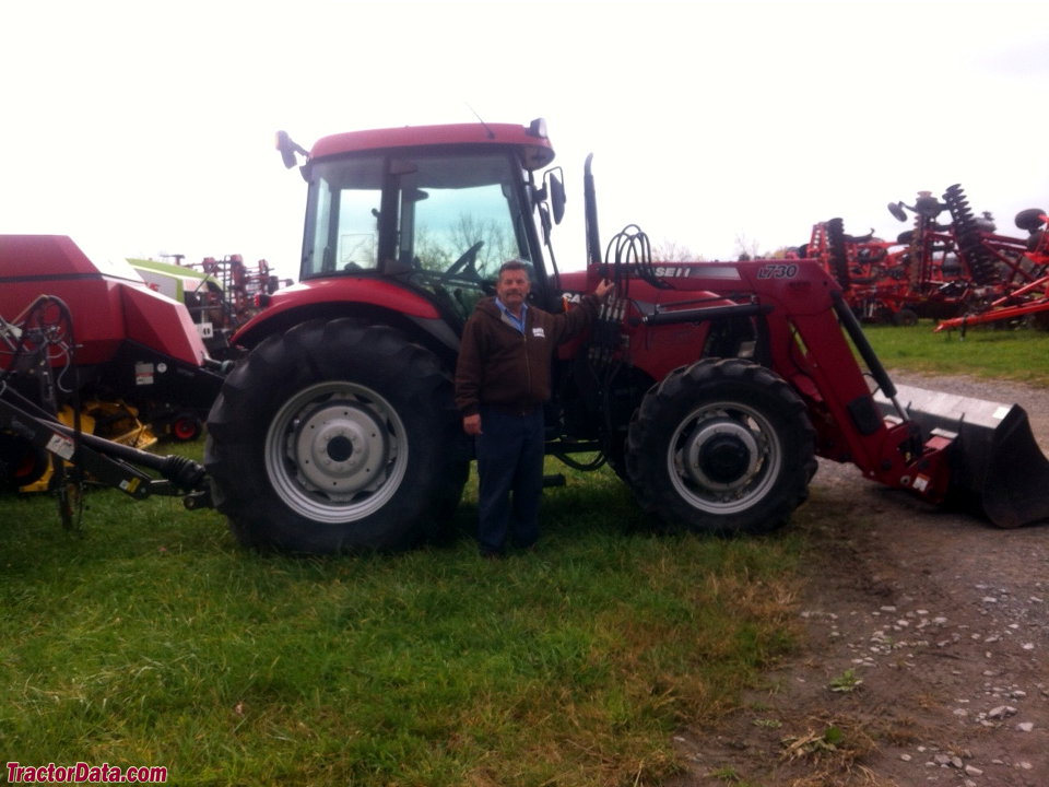 Case IH JX80 with L730 front-end loader.