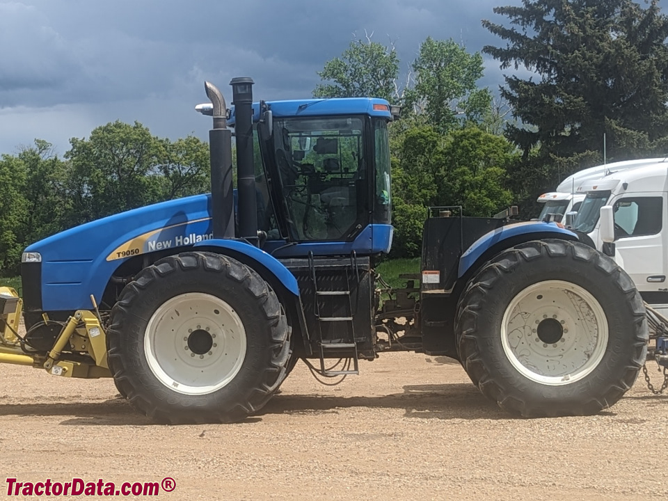 New Holland T9050 four-wheel drive tractor.