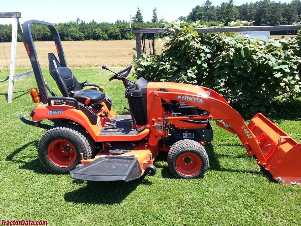 Kubota BX2360 with mid-mount mower and front-end loader.