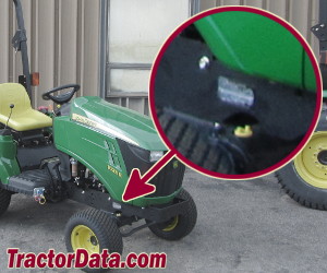 John Deere 1023E serial number location