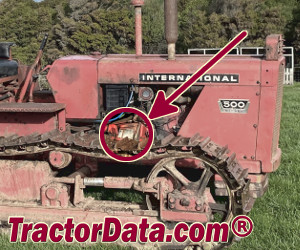 International Harvester 500 serial number location