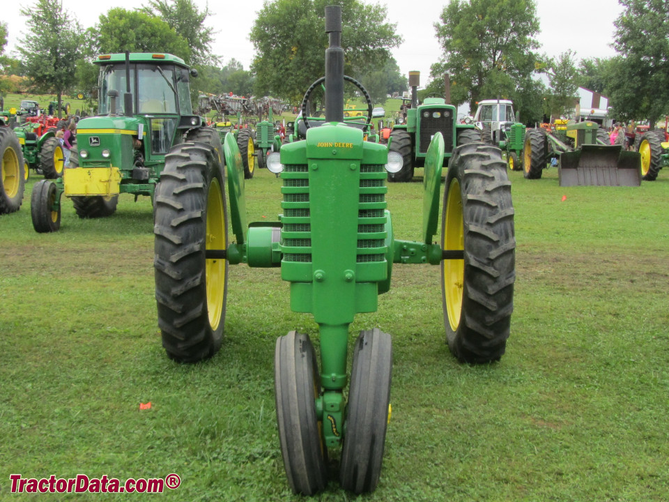 Late-styled John Deere model B tractor.