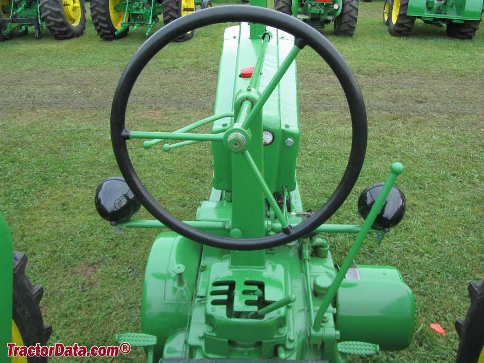 John Deere B operator station and controls.