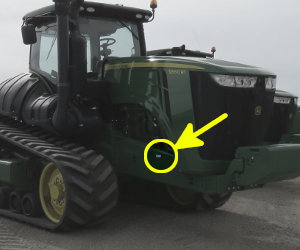 John Deere 9570RT serial number location