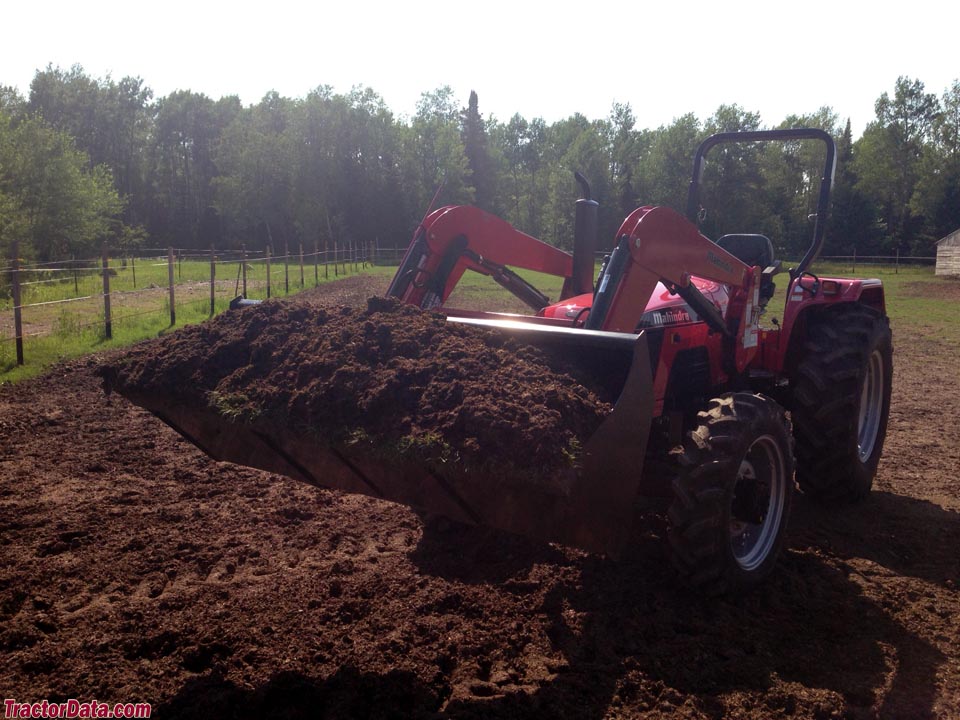 Mahindra 5530 with MFWD and front-end loader.