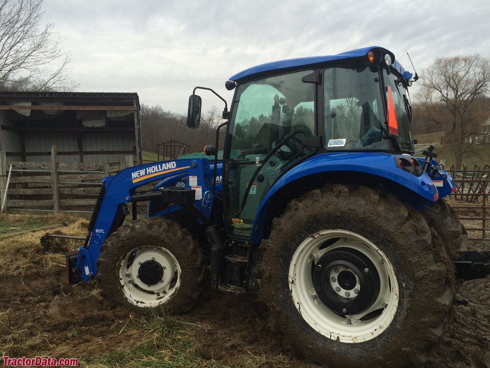 New Holland T4.75 with 655TL front-end loader.