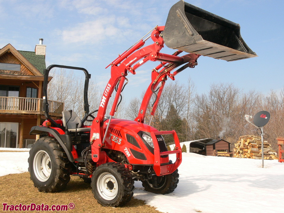 TYM T353 with LT353 front-end loader, right side.