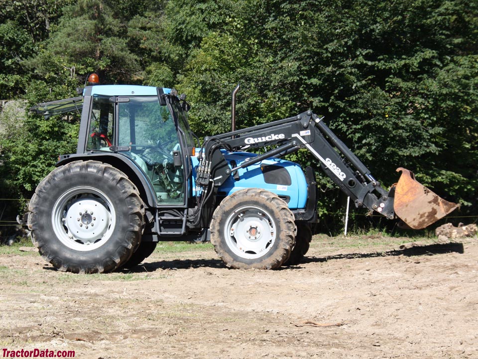 2001 Landini Globus 75 with Quicke Q920 front-end loader.
