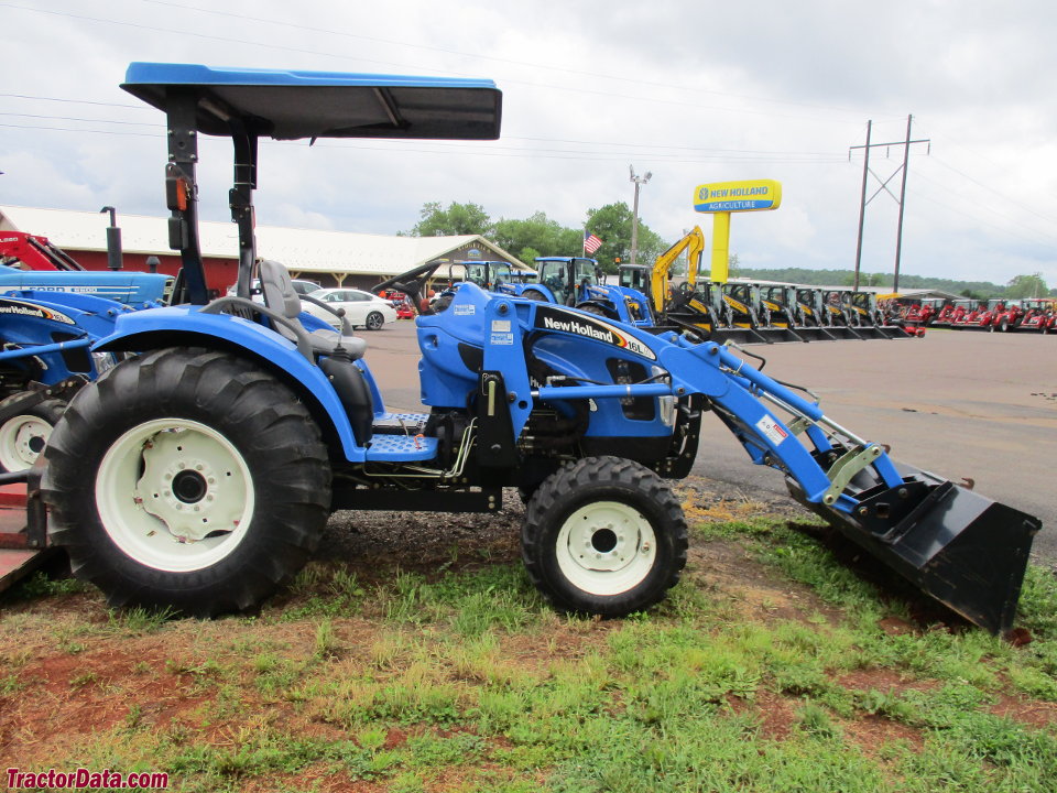 New Holland TC35DA with 16LA front-end loader.