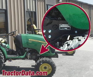 John Deere 2032R serial number location