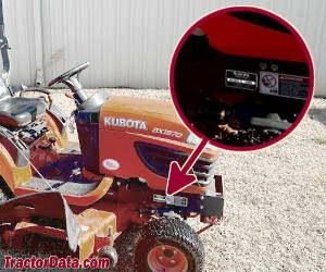 Kubota BX1870 serial number location