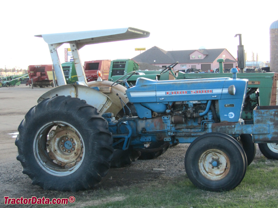 US-built 1974 Ford 5000 tractor, right side.