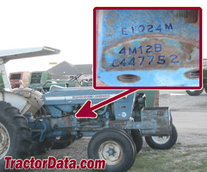 Ford 5000 serial number location