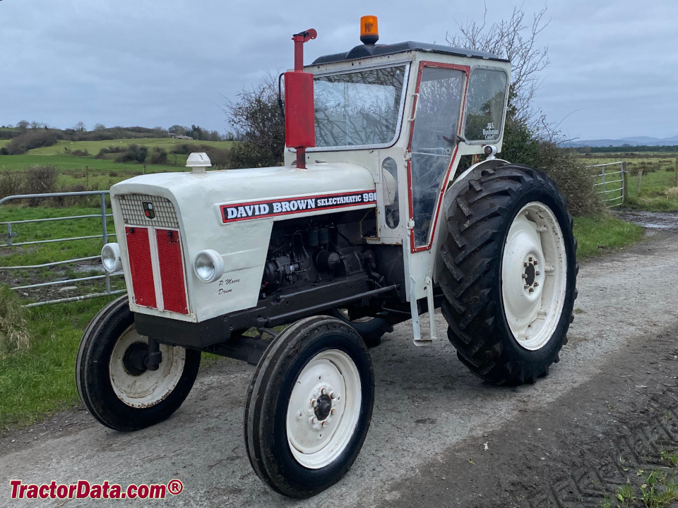 1968 David Brown 990 Selectamatic tractor with cab.