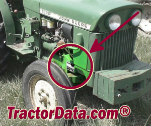 John Deere 1020 VU serial number location