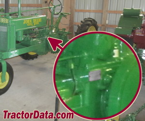 John Deere BN serial number location