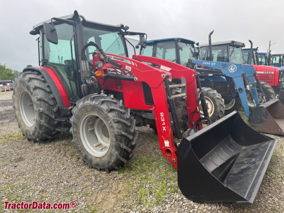 Massey Ferguson 4709 tractor with cab and 931X front-end loader.