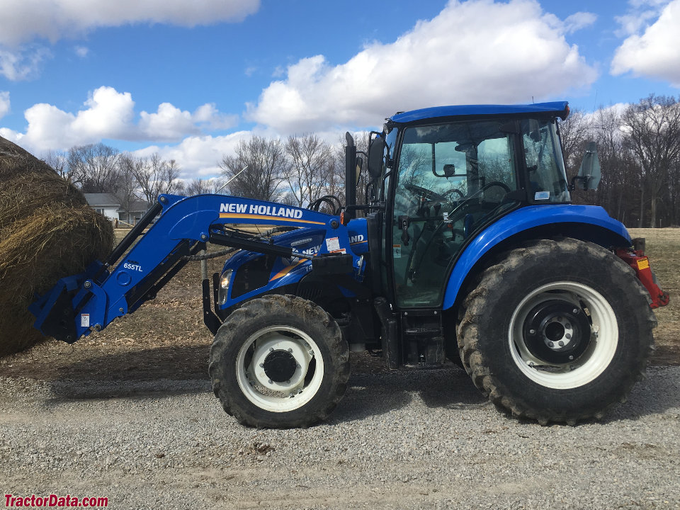 New Holland T4.65 with 655TL front-end loader.