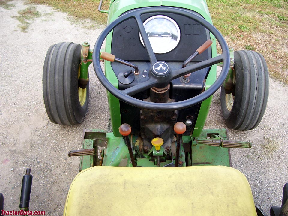 John Deere 2640 operator station and controls.