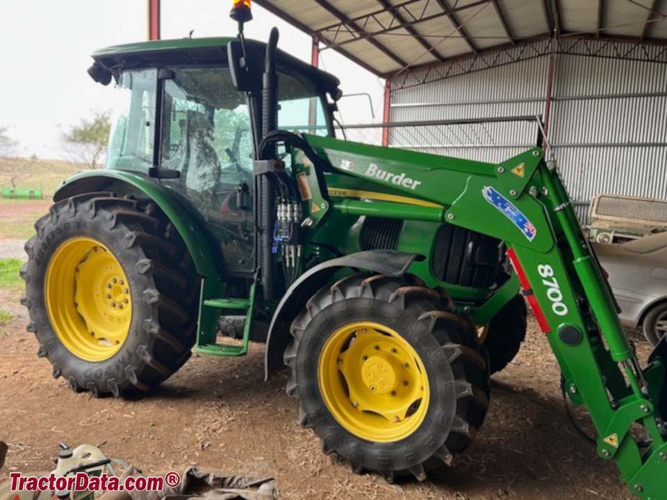 John Deere 5090R utility tractor with Burder 8700 front-end loader.