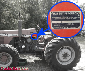 Massey Ferguson 451 serial number location