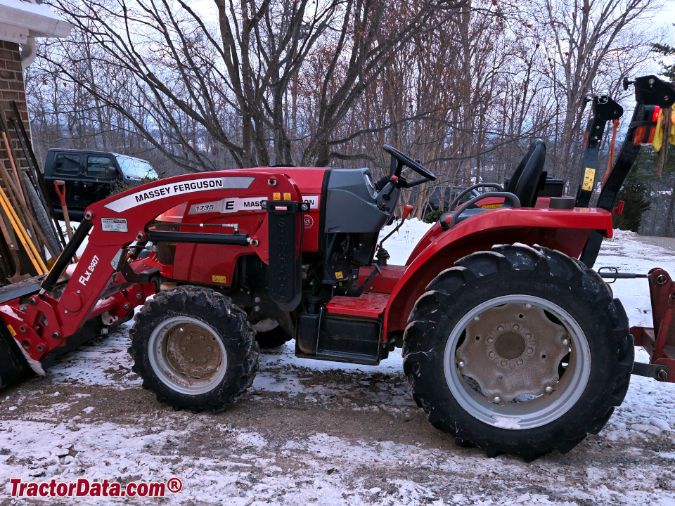 Massey Ferguson 1735E compact utility tractor with FLX2407 front-end loader.