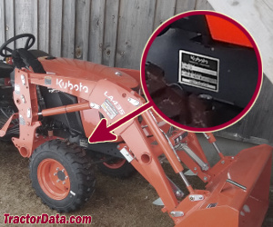 Kubota B2401 serial number location