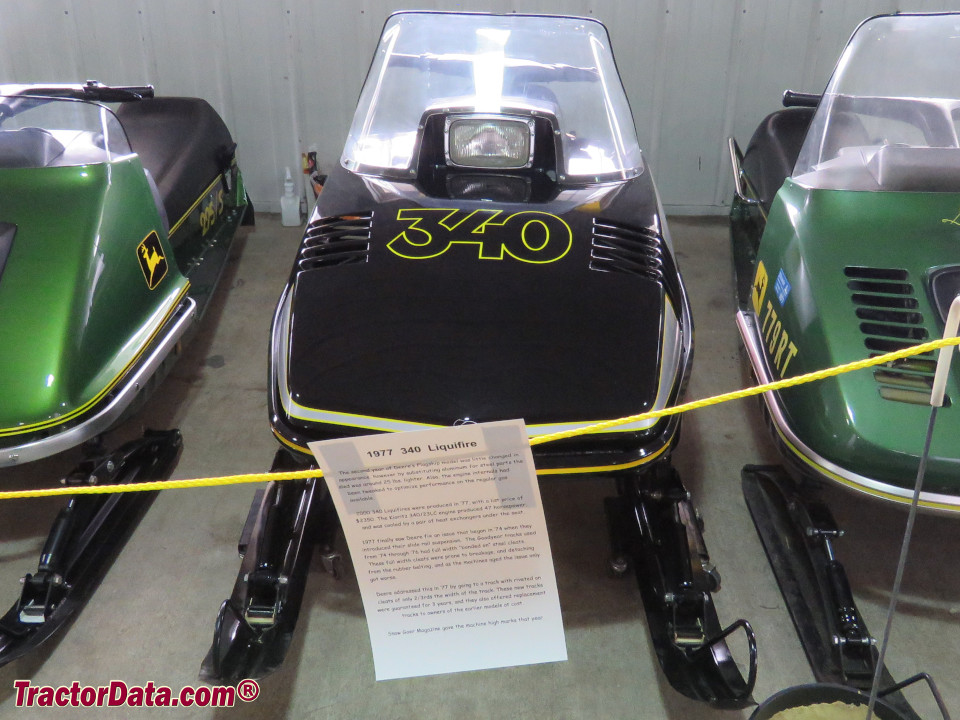 1977 John Deere 340 Liquifire snowmobile.