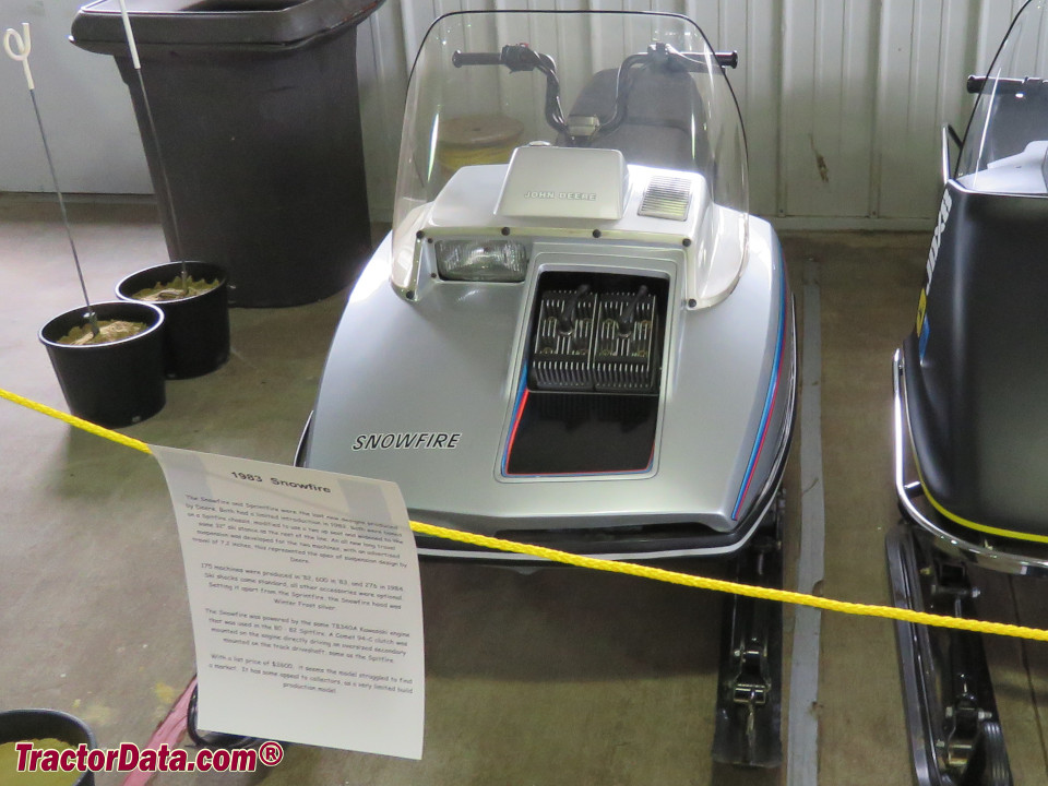 1983 John Deere Snowfire snowmobile.